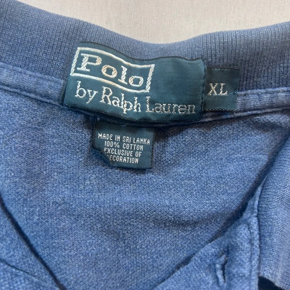 Polo Ralph Lauren Mens XL Navy Blue Short Sleeve Pique Polo Shirt Yellow Pony